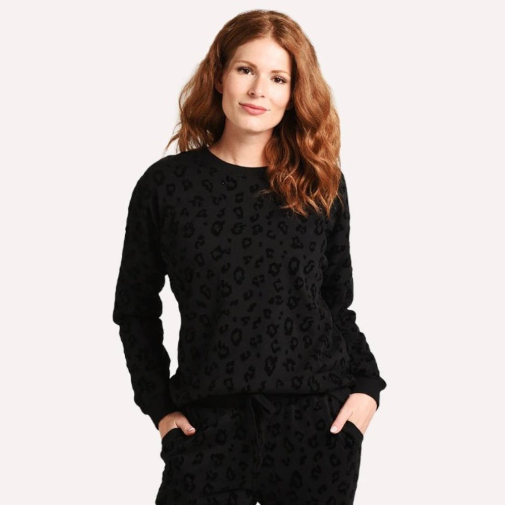 Z Supply Women's The Animal Flocked Pullover Top - L